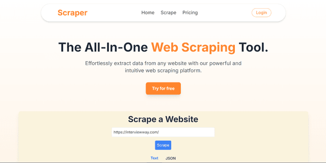 Scraper screenshot